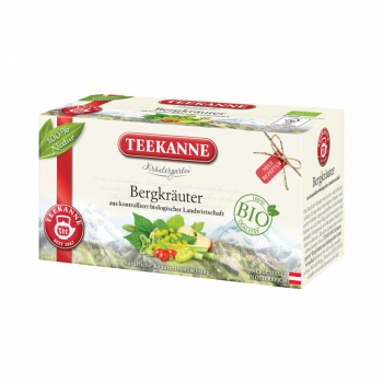 Teekanne Kräutergarten Bio Bergkräuter, Teebeutel im Kuvert